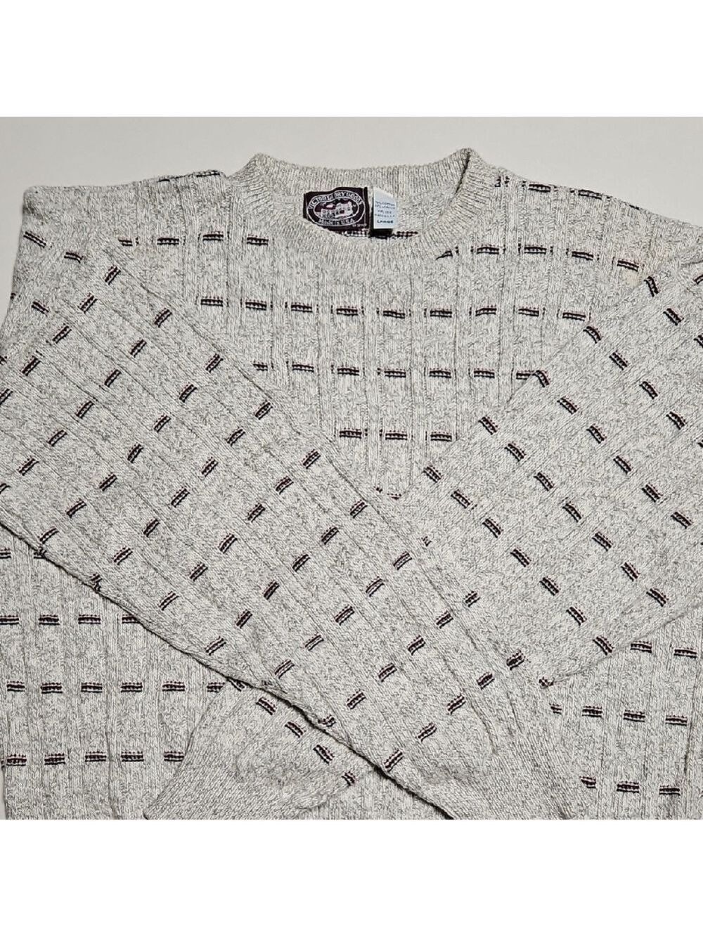 Vintage Dry Goods Men's Cream Crewneck Sweater Large